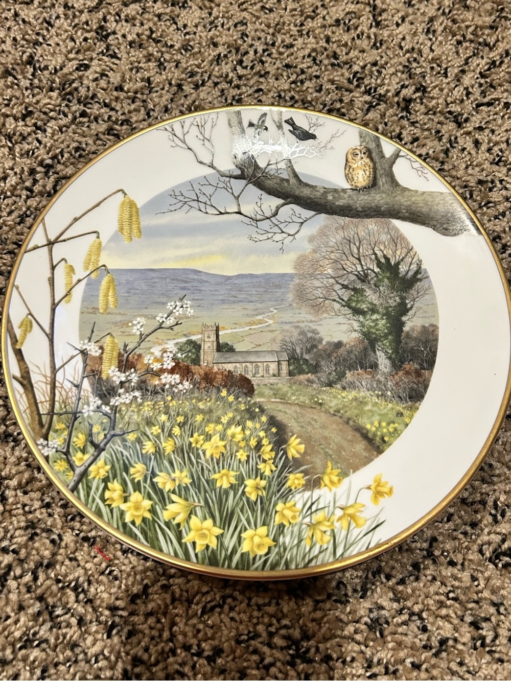 50%off w❤️ Royal Worcester Peter barrett~Franklin Porcelain~A Country Church
